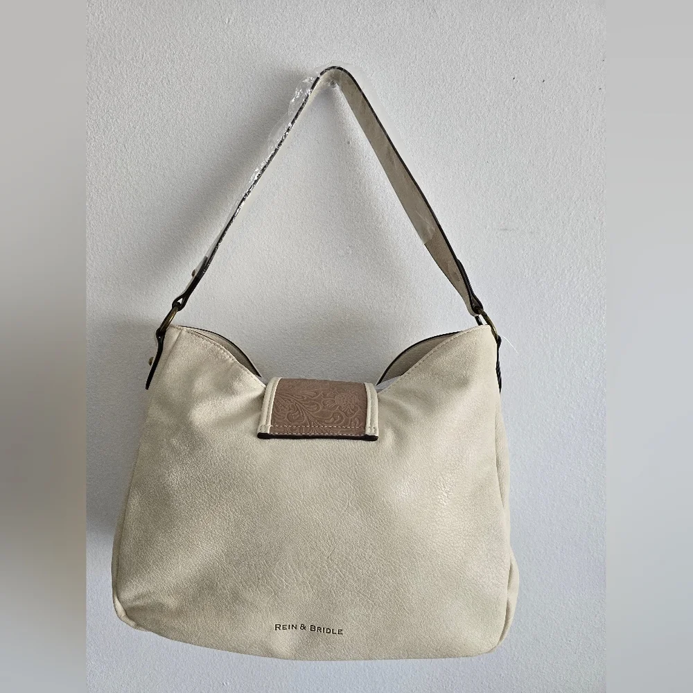 Western‎ Style Embossed Ivory/Tan Shoulder Bag